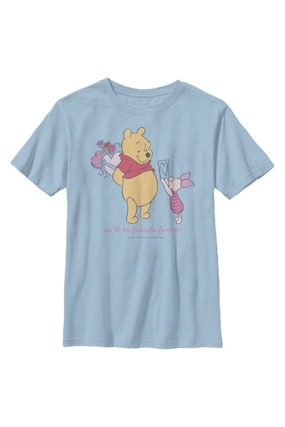 Boy's Winnie the Pooh We'll Be Friends Forever Piglet Graphic Tee Light Blue Medium