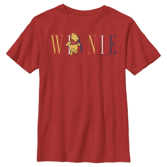 Boy's Winnie the Pooh Yellow, White, and Blue Script  Graphic Tee