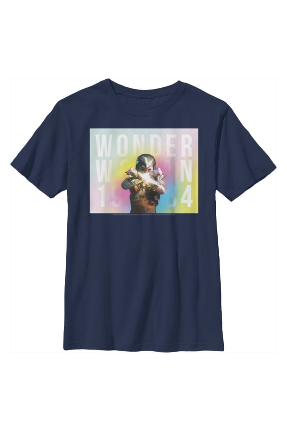 Boy's Wonder Woman 1984 Energy Wave Graphic Tee Navy Blue Large