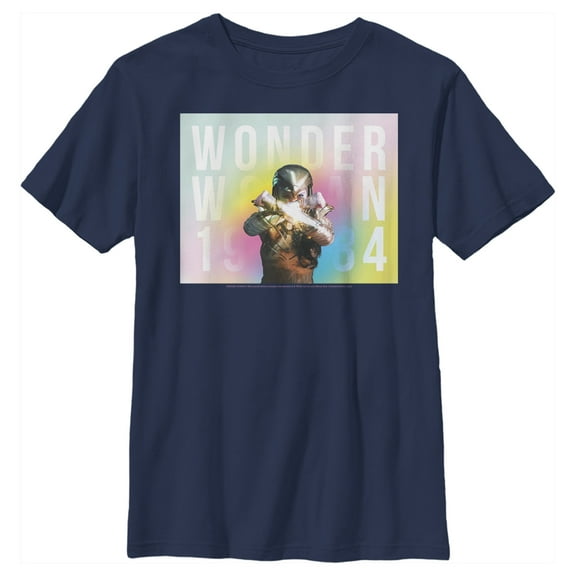Boy's Wonder Woman 1984 Energy Wave  Graphic Tee Navy Blue Small