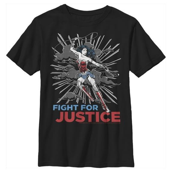 Boy's Wonder Woman 1984 Justice Fighter Graphic Tee Black Small