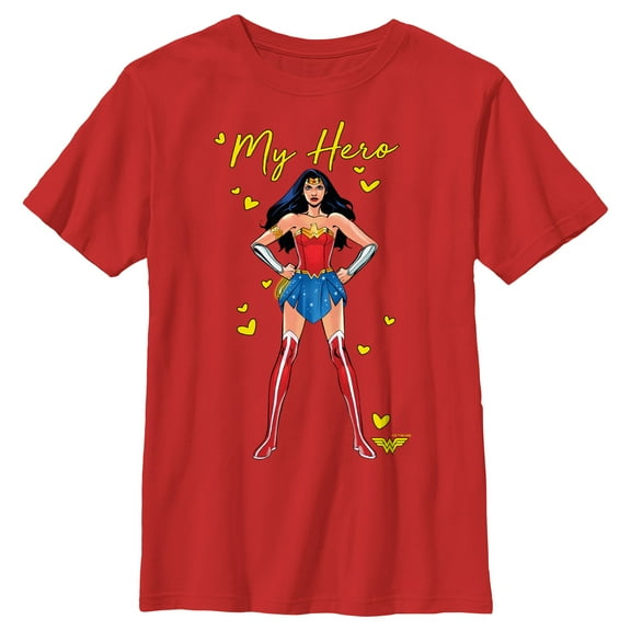 Boy's Wonder Woman Retro My Hero  Graphic Tee Red X Large
