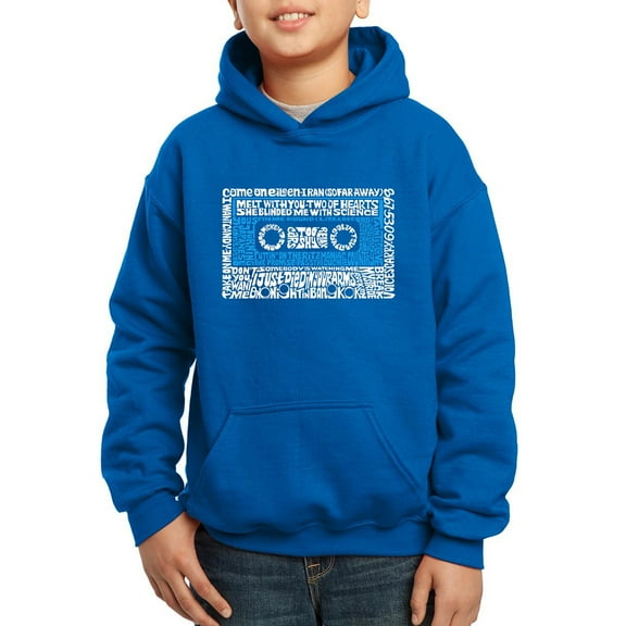 Boy's Word Art Hooded Sweatshirt - 80s One Hit Wonders