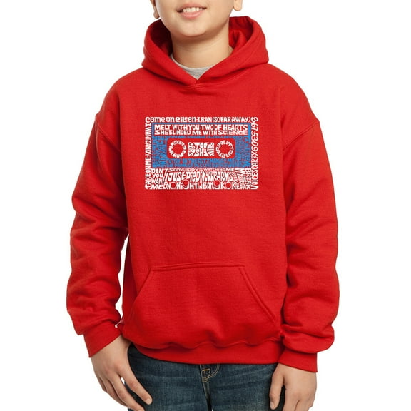 Boy's Word Art Hooded Sweatshirt - 80s One Hit Wonders