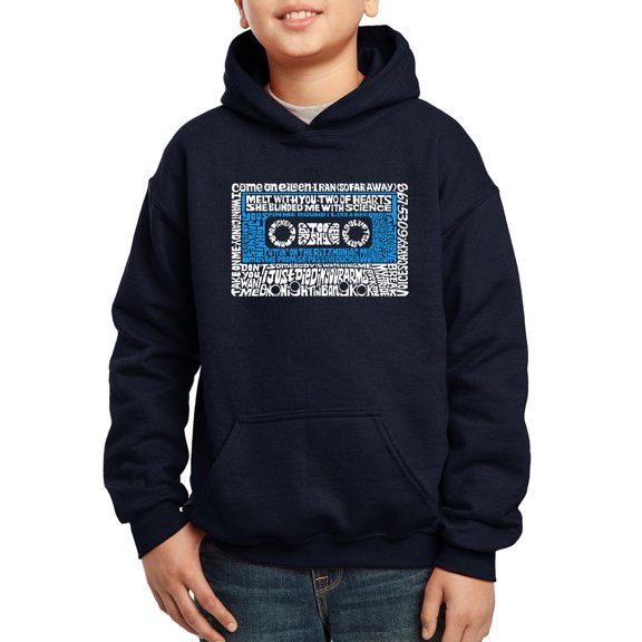 Boy's Word Art Hooded Sweatshirt - 80s One Hit Wonders