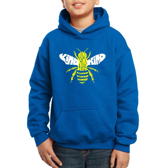 Boy's Word Art Hooded Sweatshirt - Bee Kind