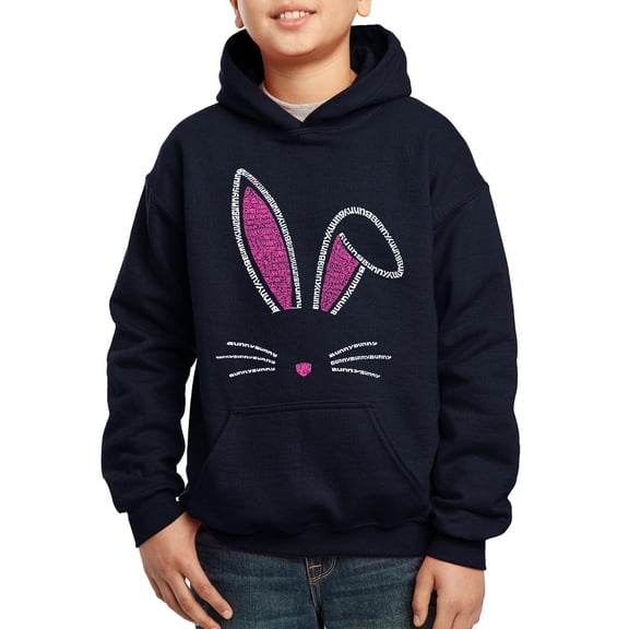 Boy's Word Art Hooded Sweatshirt - Bunny Ears