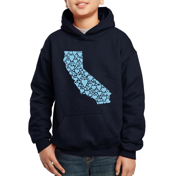 Boy's Word Art Hooded Sweatshirt - California Hearts