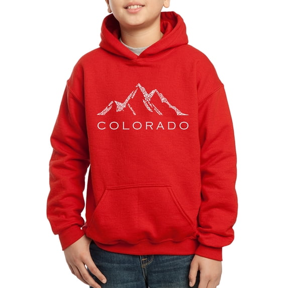 Boy's Word Art Hooded Sweatshirt - Colorado Ski Towns