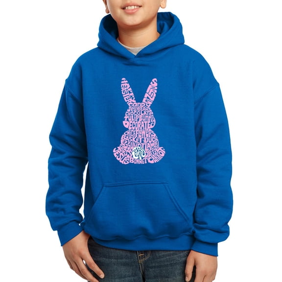 Boy's Word Art Hooded Sweatshirt - Easter Bunny