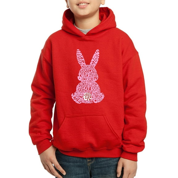 Boy's Word Art Hooded Sweatshirt - Easter Bunny