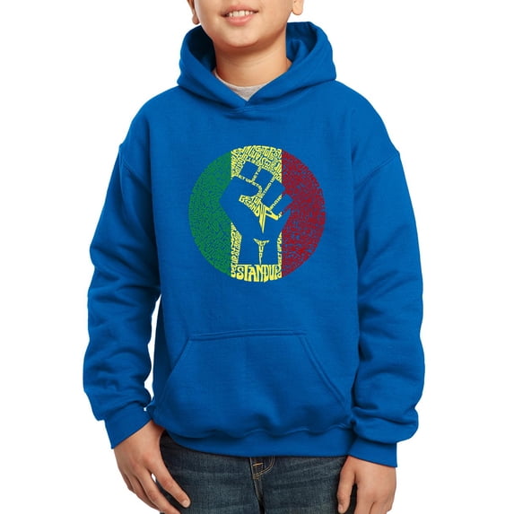 Boy's Word Art Hooded Sweatshirt - Get Up Stand Up