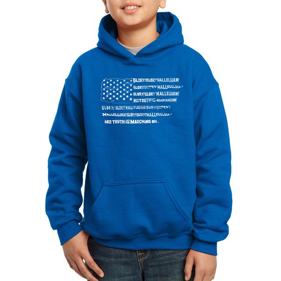 Boy's Word Art Hooded Sweatshirt - Glory Hallelujah Flag