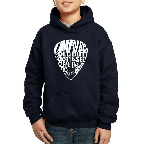 Boy's Word Art Hooded Sweatshirt - Guitar Pick
