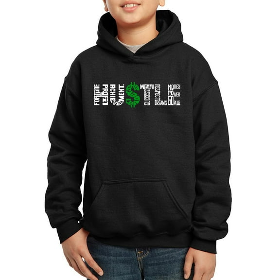 Boy's Word Art Hooded Sweatshirt - Hustle