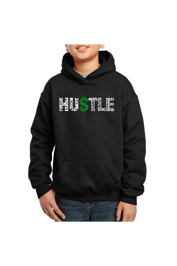 Boy's Word Art Hooded Sweatshirt - Hustle