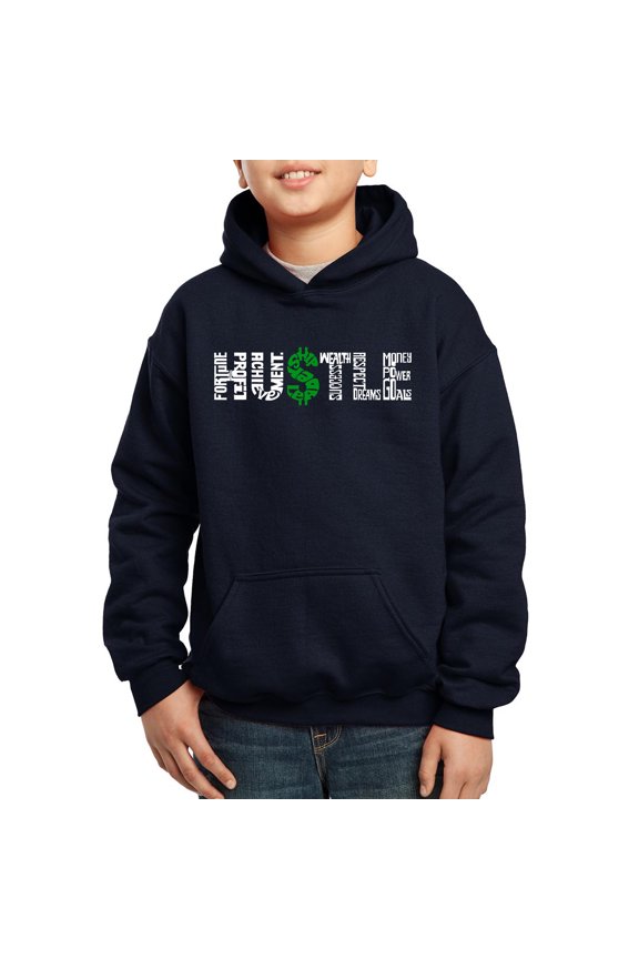 Boy's Word Art Hooded Sweatshirt - Hustle