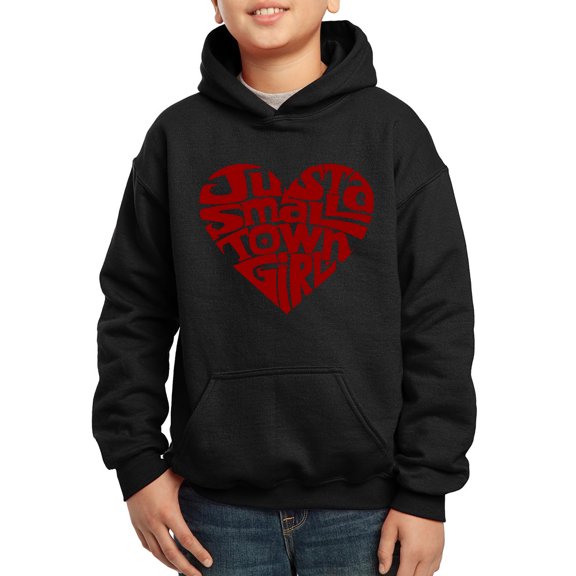 Boy's Word Art Hooded Sweatshirt - Just a Small Town Girl