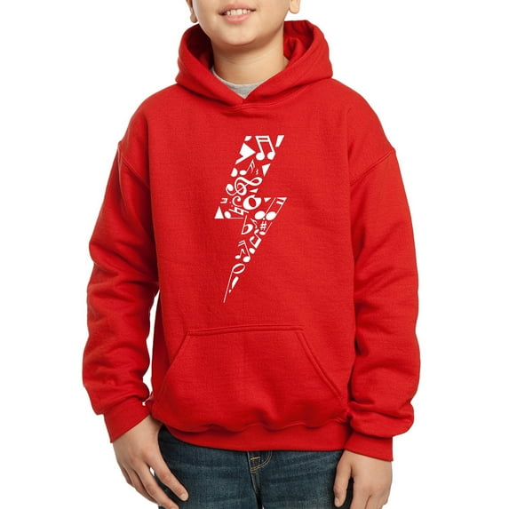 Boy's Word Art Hooded Sweatshirt - Lightning Bolt
