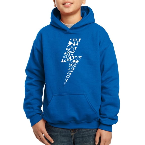 Boy's Word Art Hooded Sweatshirt - Lightning Bolt