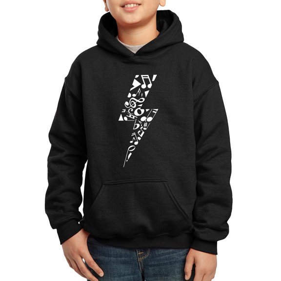 Boy's Word Art Hooded Sweatshirt - Lightning Bolt