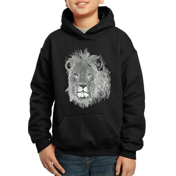 Boy's Word Art Hooded Sweatshirt - Lion
