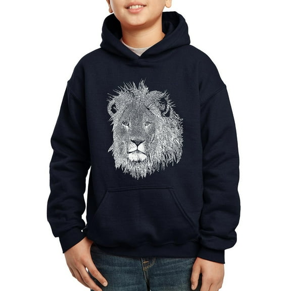 Boy's Word Art Hooded Sweatshirt - Lion