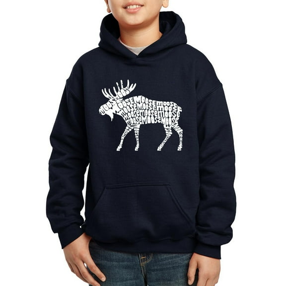 Boy's Word Art Hooded Sweatshirt - Moose