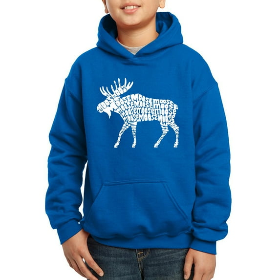 Boy's Word Art Hooded Sweatshirt - Moose