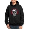 thumbnail image 1 of Boy's Word Art Hooded Sweatshirt - Music Notes Skull, 1 of 2