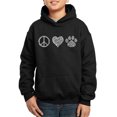 thumbnail image 1 of Boy's Word Art Hooded Sweatshirt - Peace Love Cats, 1 of 2