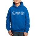 thumbnail image 1 of Boy's Word Art Hooded Sweatshirt - Peace Love Cats, 1 of 2