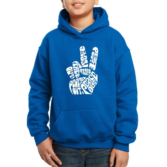 Boy's Word Art Hooded Sweatshirt - Peace Out