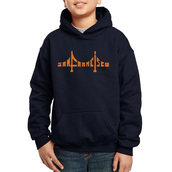 Boy's Word Art Hooded Sweatshirt - San Francisco Bridge