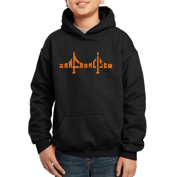 Boy's Word Art Hooded Sweatshirt - San Francisco Bridge