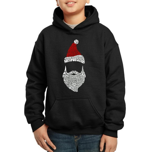 Boy's Word Art Hooded Sweatshirt - Santa Claus