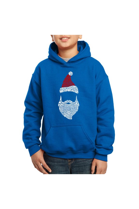Boy's Word Art Hooded Sweatshirt - Santa Claus