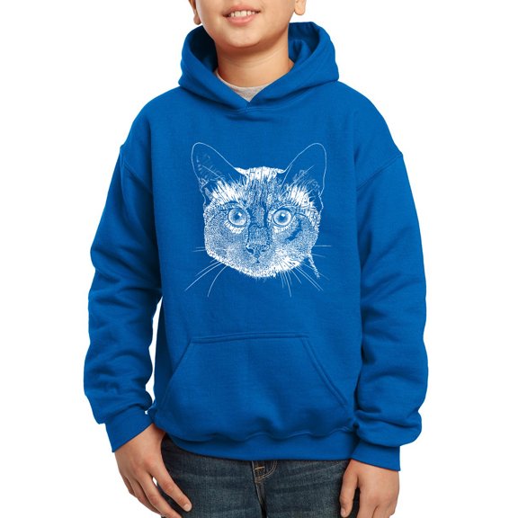 Boy's Word Art Hooded Sweatshirt - Siamese Cat