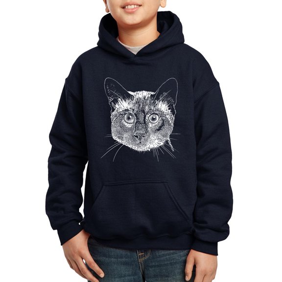 Boy's Word Art Hooded Sweatshirt - Siamese Cat