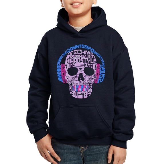 Boy's Word Art Hooded Sweatshirt - Styles of EDM Music