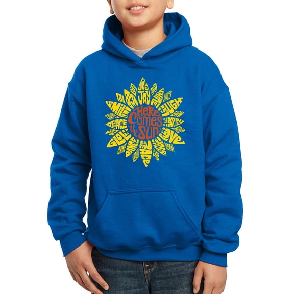 Boy's Word Art Hooded Sweatshirt - Sunflower