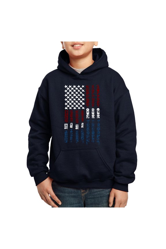 Boy's Word Art Hooded Sweatshirt - Support our Troops