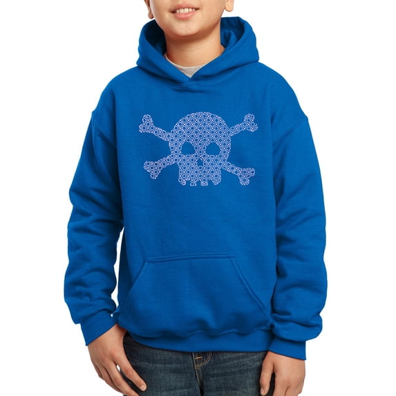 Boy's Word Art Hooded Sweatshirt - XOXO Skull