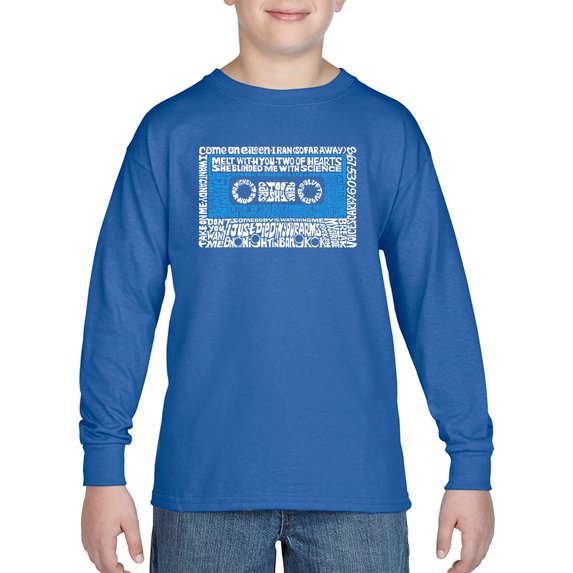 Boy's Word Art Long Sleeve - 80s One Hit Wonders