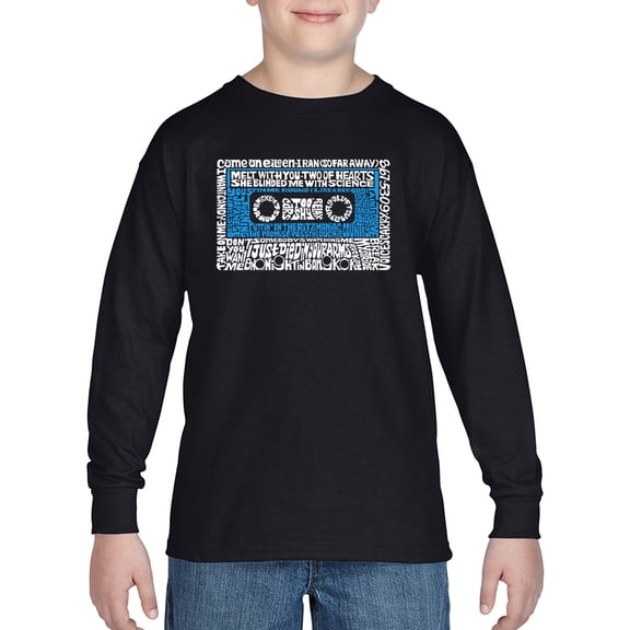 Boy's Word Art Long Sleeve - 80s One Hit Wonders