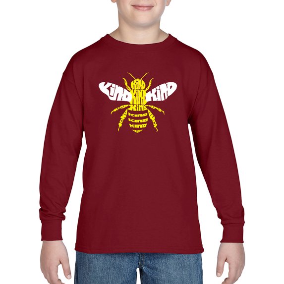 Boy's Word Art Long Sleeve - Bee Kind