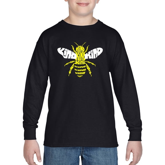 Boy's Word Art Long Sleeve - Bee Kind