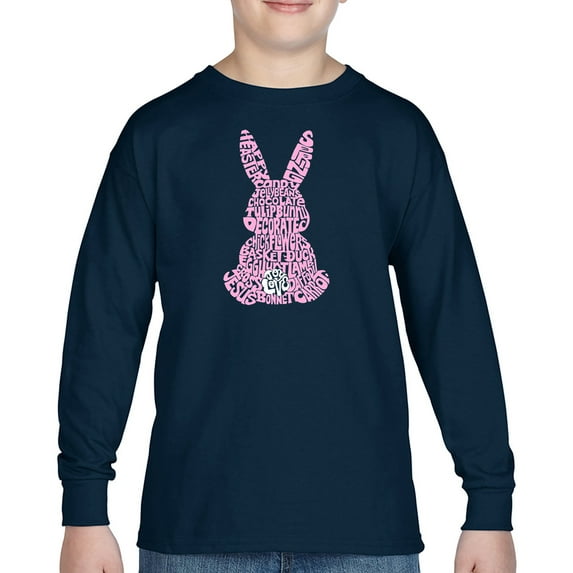 Boy's Word Art Long Sleeve - Easter Bunny