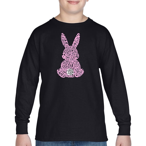 Boy's Word Art Long Sleeve - Easter Bunny