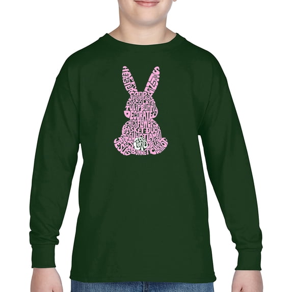 Boy's Word Art Long Sleeve - Easter Bunny